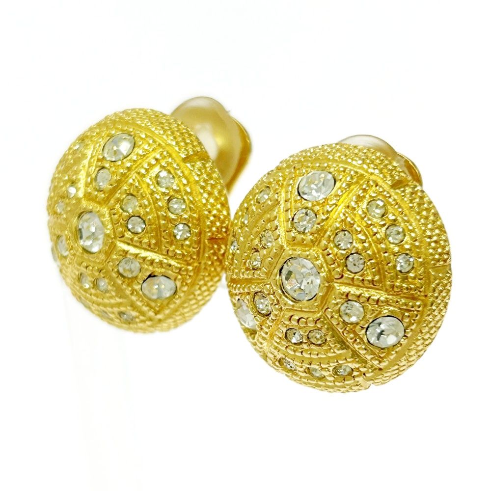 クリスチャンディオールイヤリングカラーストーンラインストーンイヤリング 極美品❗ 中古】【箱付き】 Christian Dior クリスチャンディオール GP ライン