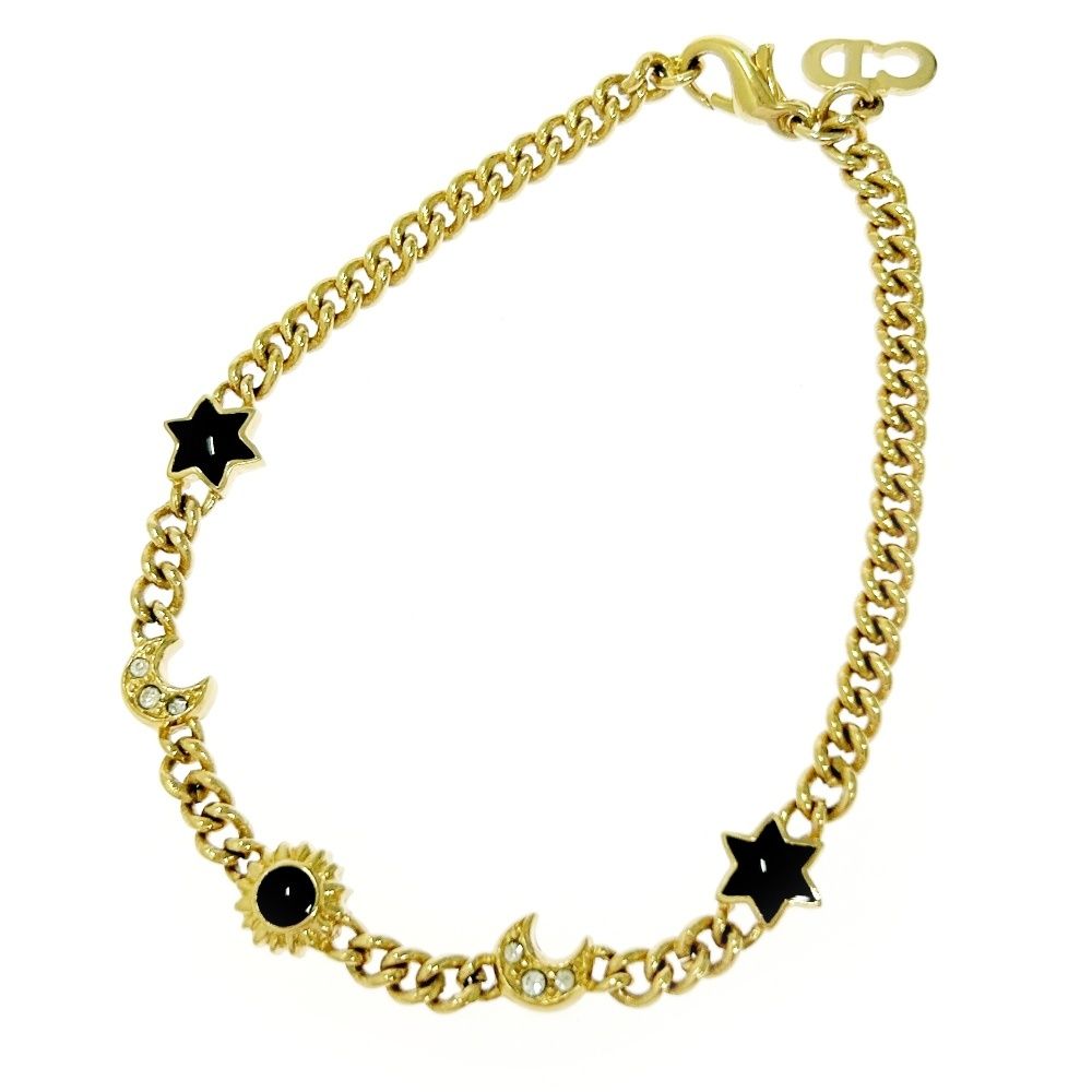 中古】Christian Dior クリスチャンディオール GP ラインストーン 月