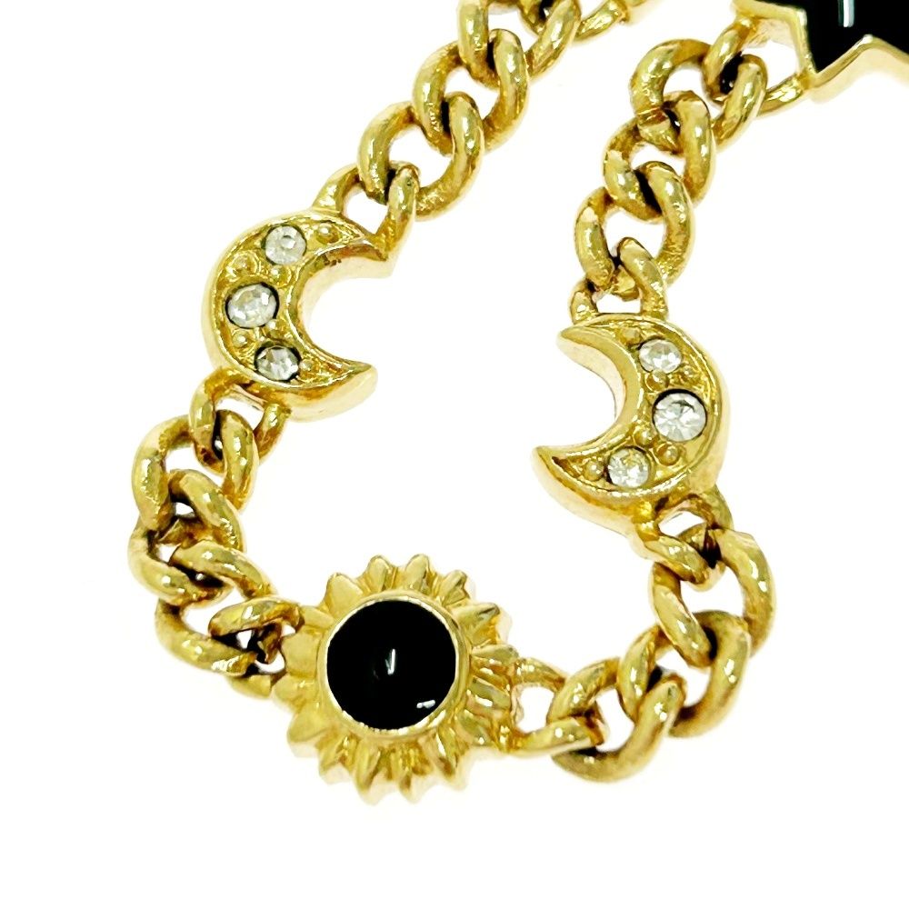 中古】Christian Dior クリスチャンディオール GP ラインストーン 月