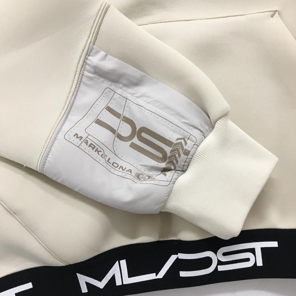 美品】マークアンドロナ パーカー ライトベージュ×黒 裾ゴム