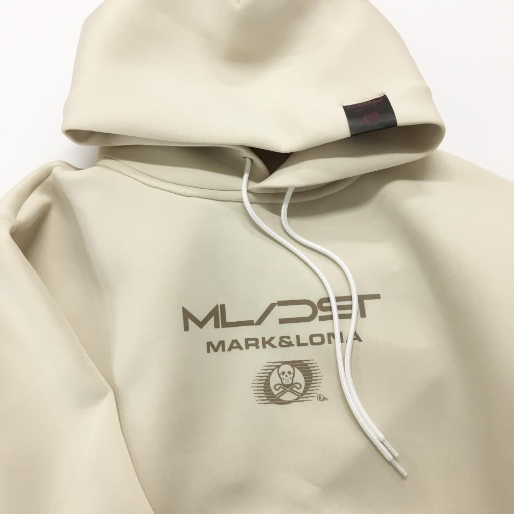 美品】マークアンドロナ パーカー ライトベージュ×黒 裾ゴム