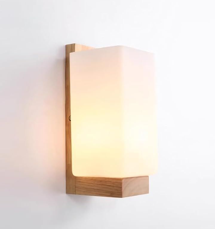 LzqLzxChyzh TT 和風 木製アート ベッドサイドの壁の光 寝室 単純 モダンな ノルディック クリエイティブ リビングルーム 通路 ホテル 点灯 E 26 1灯 白いアクリルランプシェード TW-0005