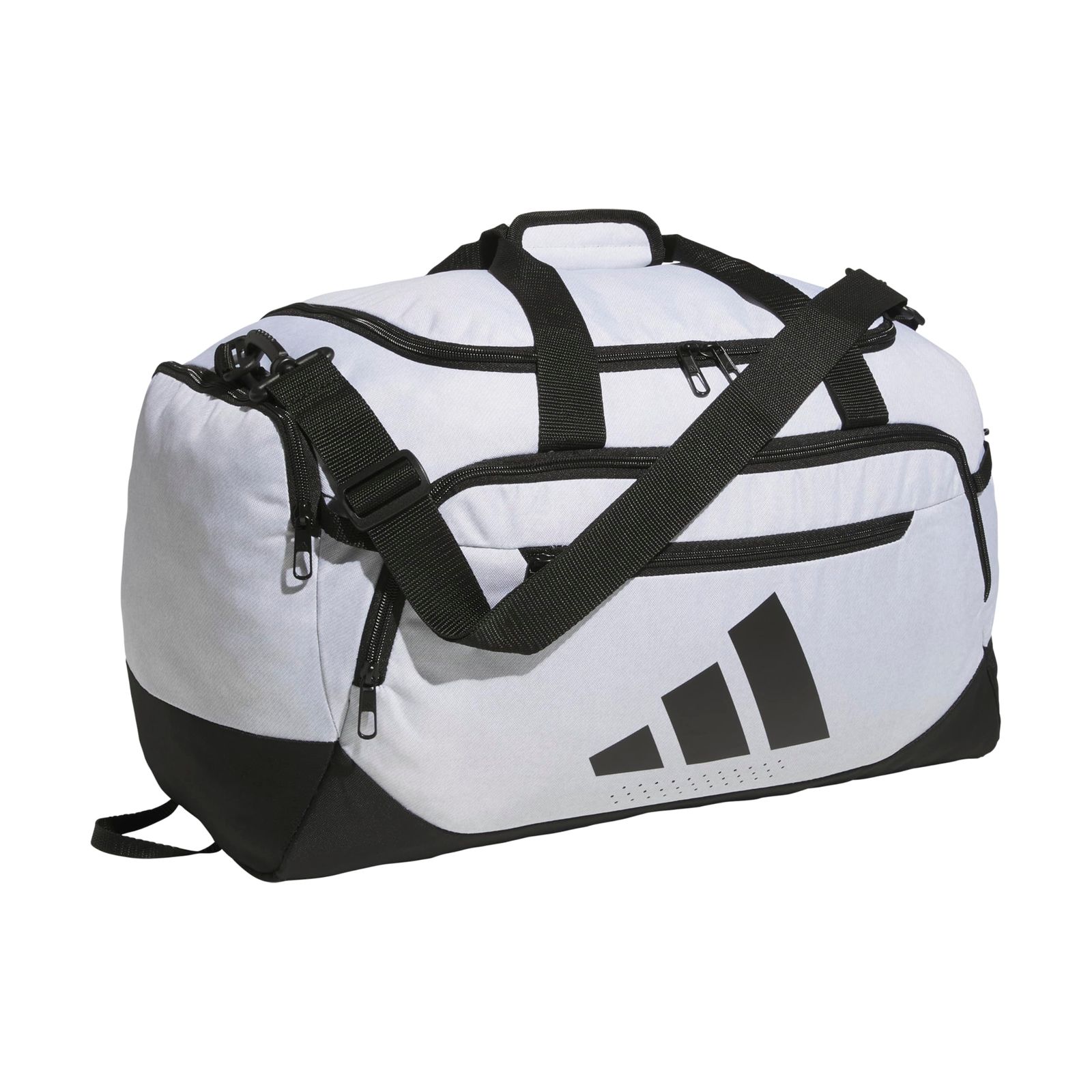 adidas ディフェンダー 5 スモールダッフル ツイルホワイト ブラック Small 42 L Defender 5.0 ダッフルバッグ – スポーツ ジム 旅行に丈夫