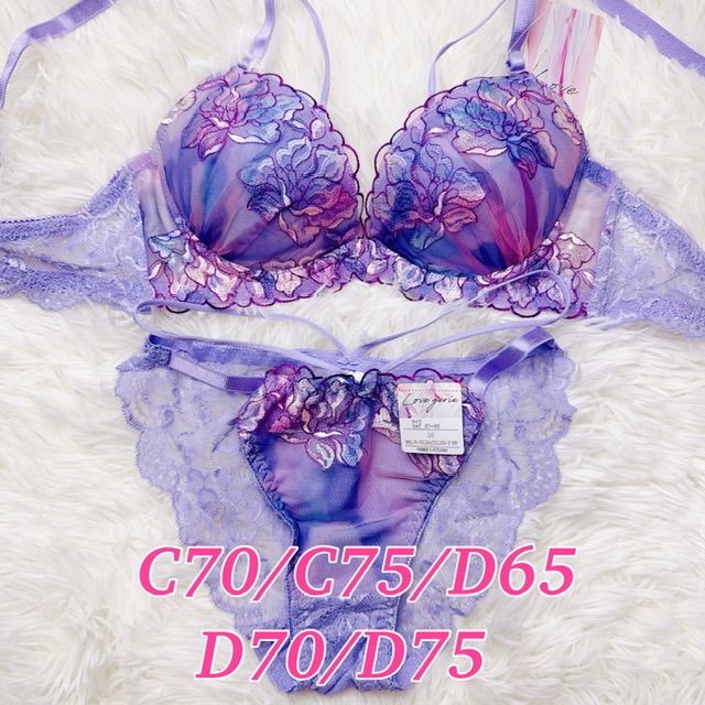 Wacoal 花柄ブラジャーショーツセット C70 M ブラショーツセットブラジャーショーツ C70/C75/D65/D70/D75 花柄刺繍