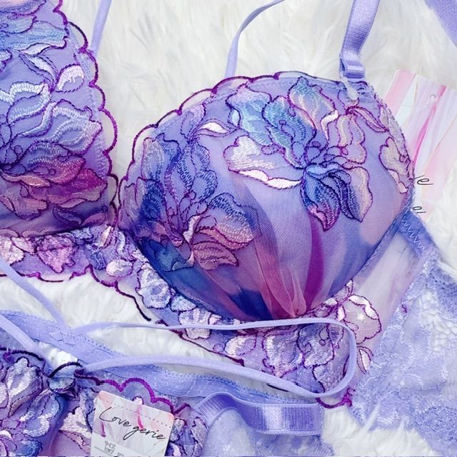 ブラショーツセットブラジャーショーツ C70/C75/D65/D70/D75 花柄刺繍