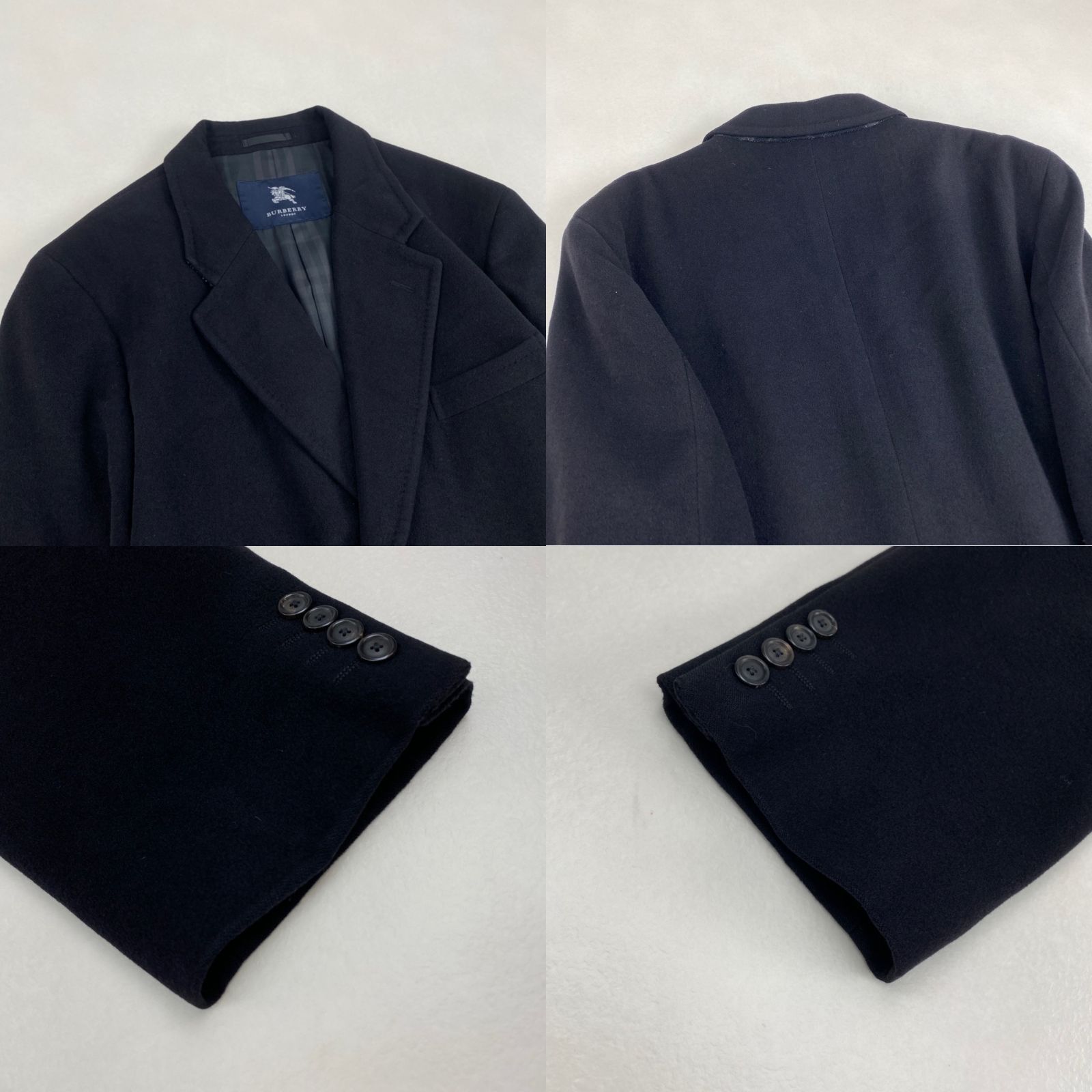 バーバリーロンドン チェスターコート カシミヤ アンゴラ ブラック 96