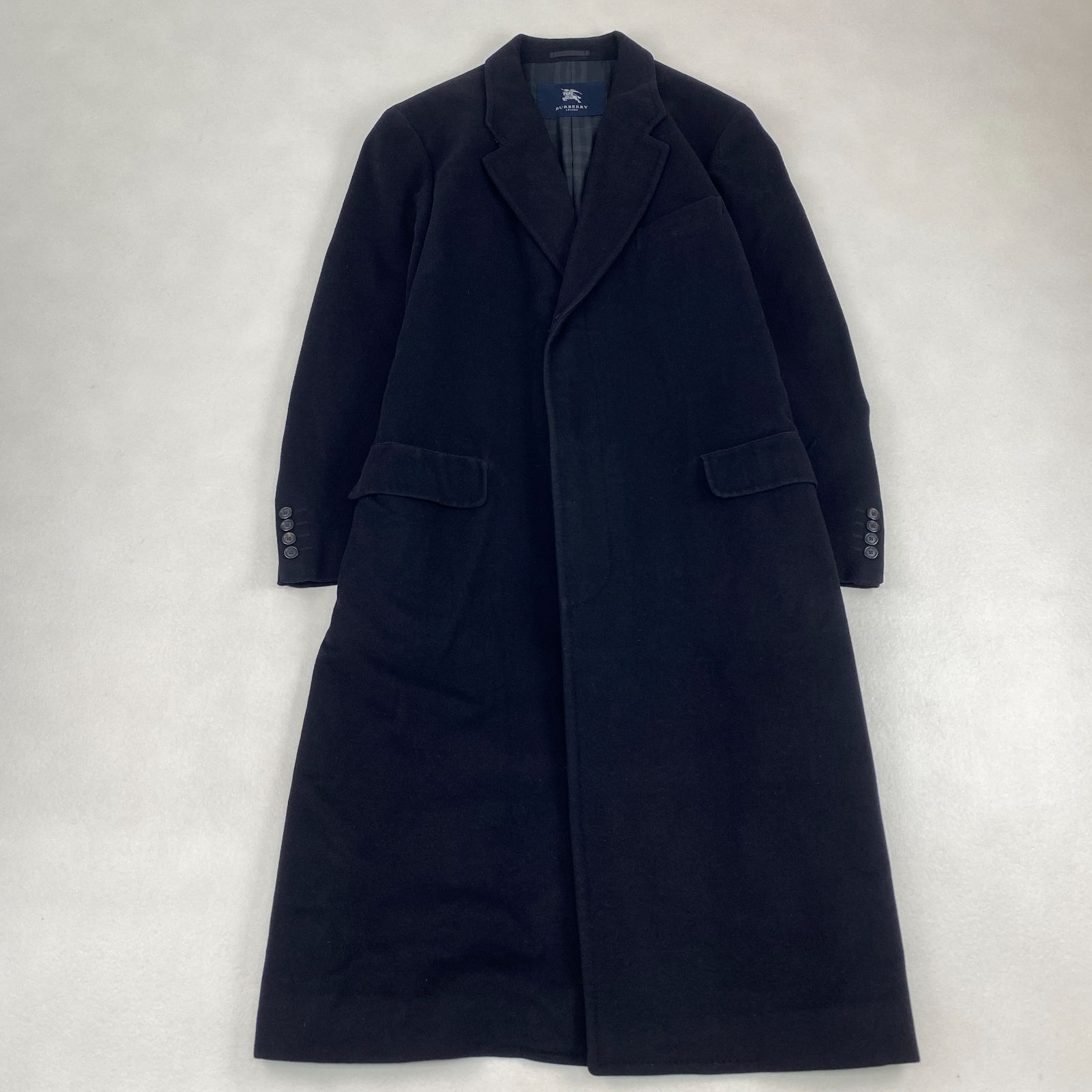 バーバリーロンドン チェスターコート カシミヤ アンゴラ ブラック 96