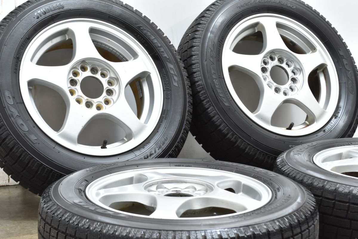 良好品 5スポーク 14 in 5 J 45 PCD 100 114 3 トーヨー ガリット G 165 70 R アクア ヴィッツ パッソ マーチ デミオ スイフト