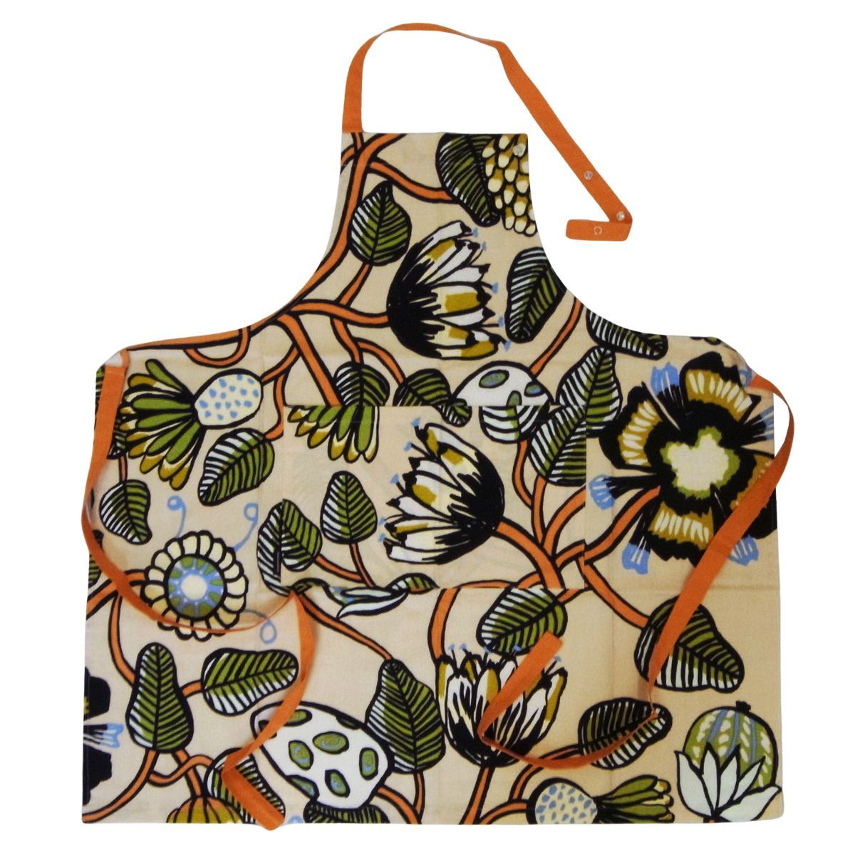マリメッコ marimekko エプロン Tiara ティアラ Erja Hirvi サンド ウォームオレンジ キッチン MA 769