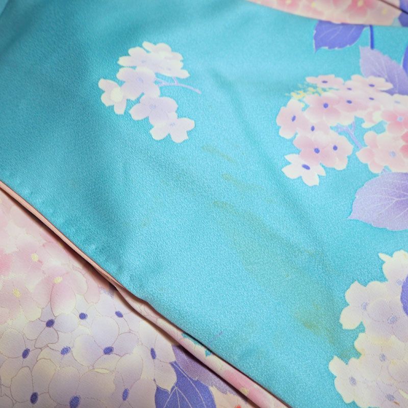 オープニングSALE！昭和レトロ着物 紫陽花 あじさい柄 振袖 - メルカリ