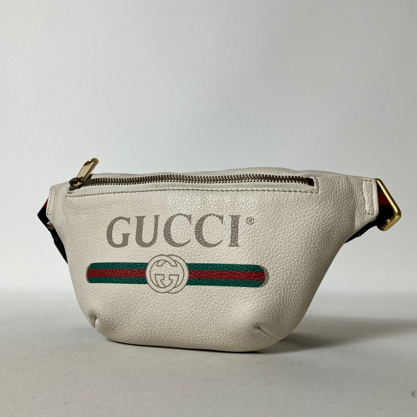 2511-187｜ ｜グッチ シェリーライン ボディバッグ レザー ホワイト