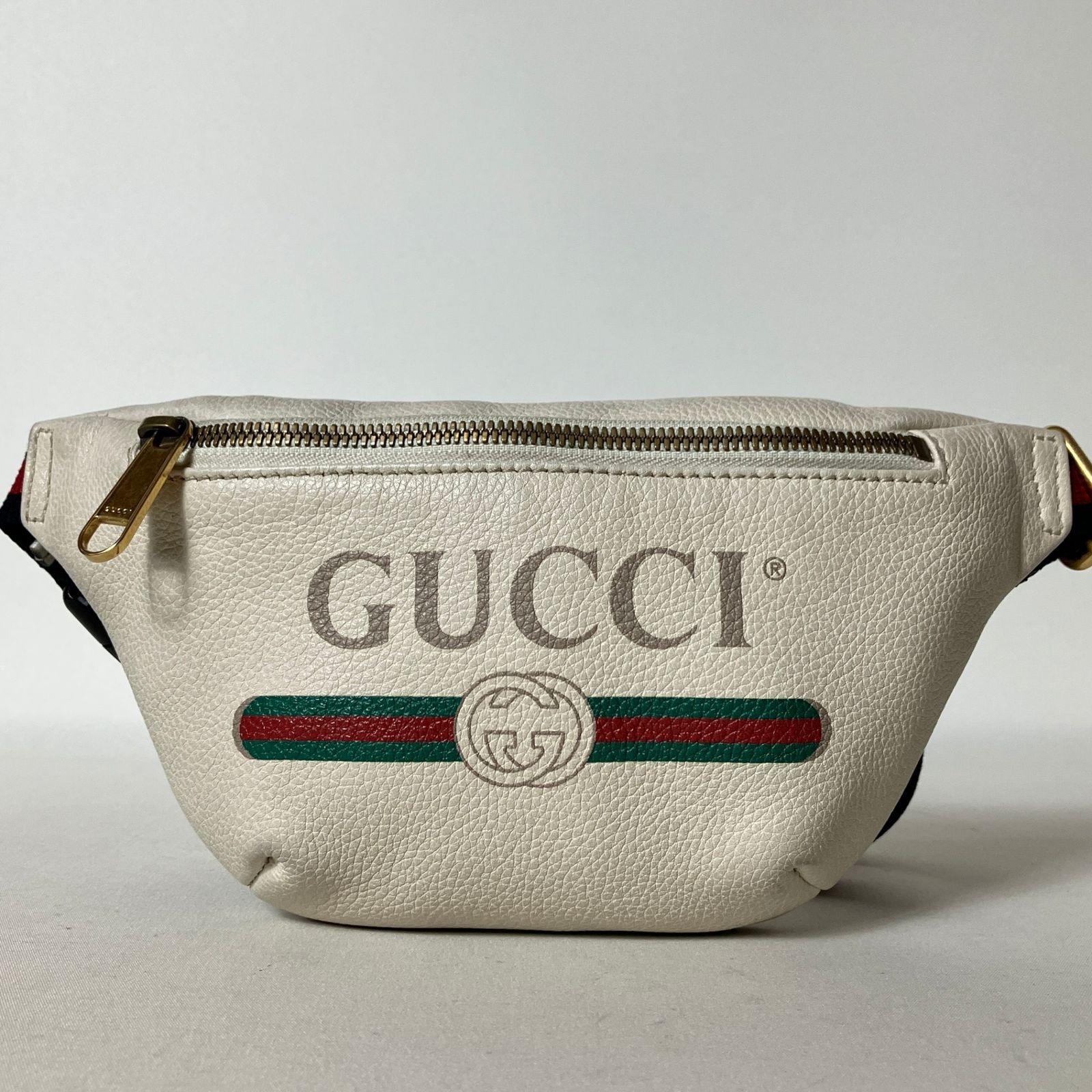2511-187｜ ｜グッチ シェリーライン ボディバッグ レザー ホワイト