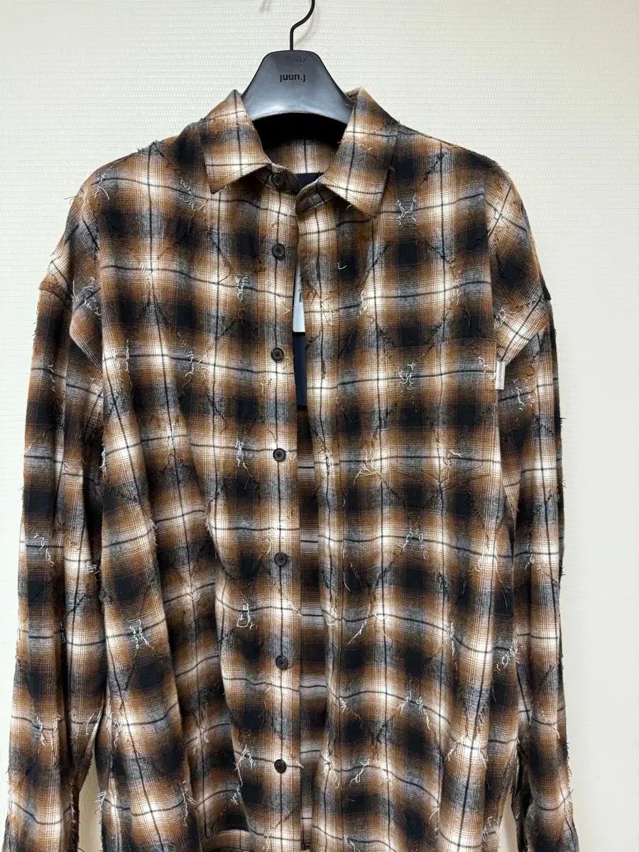ジュンジュンジ アーガイルシャツ ブラウン