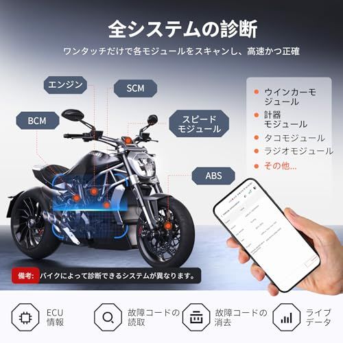 ワイヤレスオートバイOBD 2故障診断機
