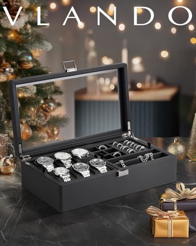 Vlando 腕時計ケース PU製 男性 収納ボックス ケース 収納 プレゼント 1 e 023823