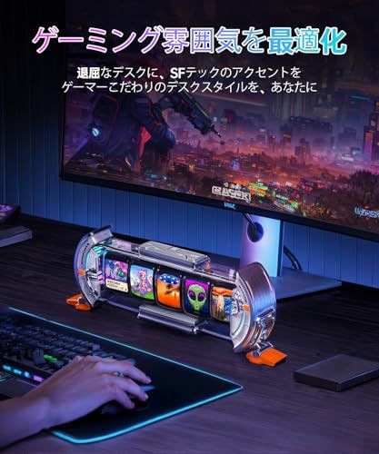  PCデスクを彩る SFガジェット Divoom Times Gate 5 Wayデジクロック 近未来 サイバーライト 5スクリーン自由編集 時計 天気予報 SNS通知-ファンの数 カレンダー ピクセル作品 など対応 アプリ RG b 26 1412 塩入れ その他 キッチン 食器