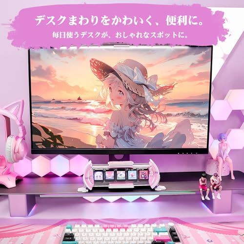 Divoom Times Gate 置き時計 おしゃれ デジタル ピクセルアート アプリ制御 5つの RGB スクリーン WiFi接続 ゲームルームの装飾 DIY卓上時計 36 21 11 8 cm ピンク 6 cd 9 cb 62