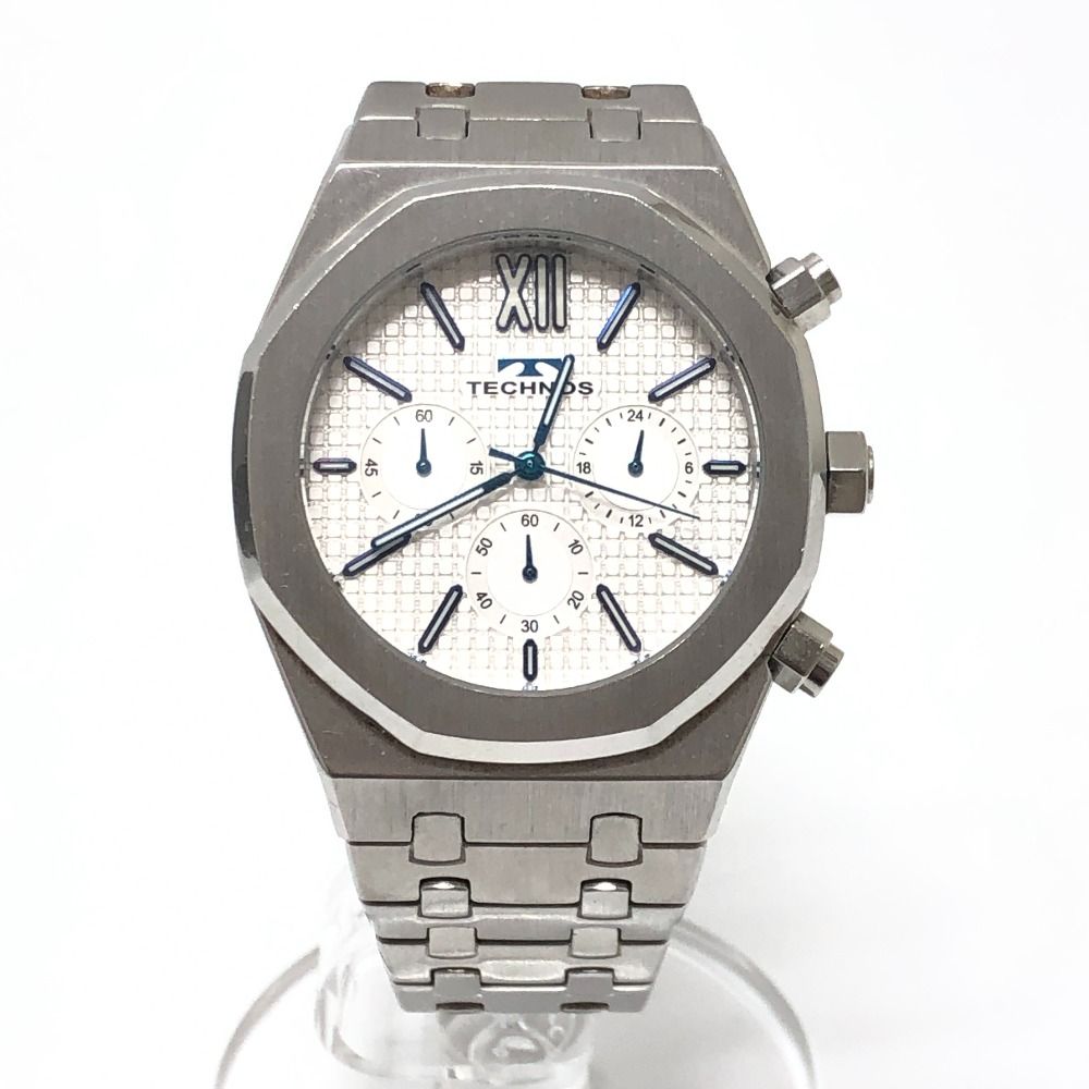 TECHNOS テクノス 腕時計 ロゴ T9576 SS シルバー - メルカリ