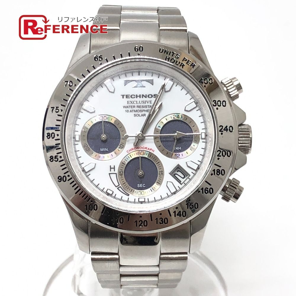TECHNOS テクノス 腕時計 クロノグラフ ソーラー発電 SS シルバー