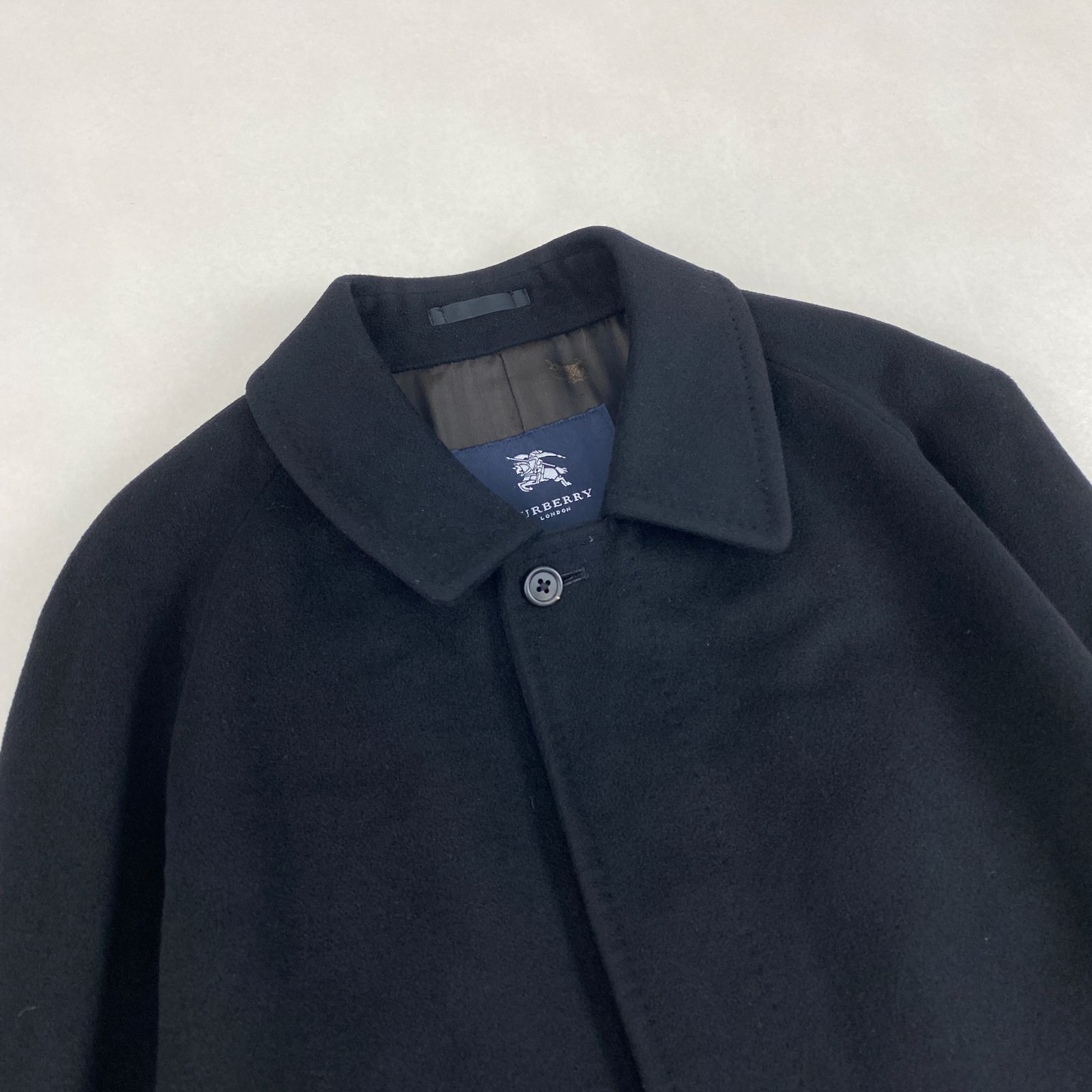 バーバリーロンドン バルマカーンコート 極上 カシミヤ100％ 黒 96-180