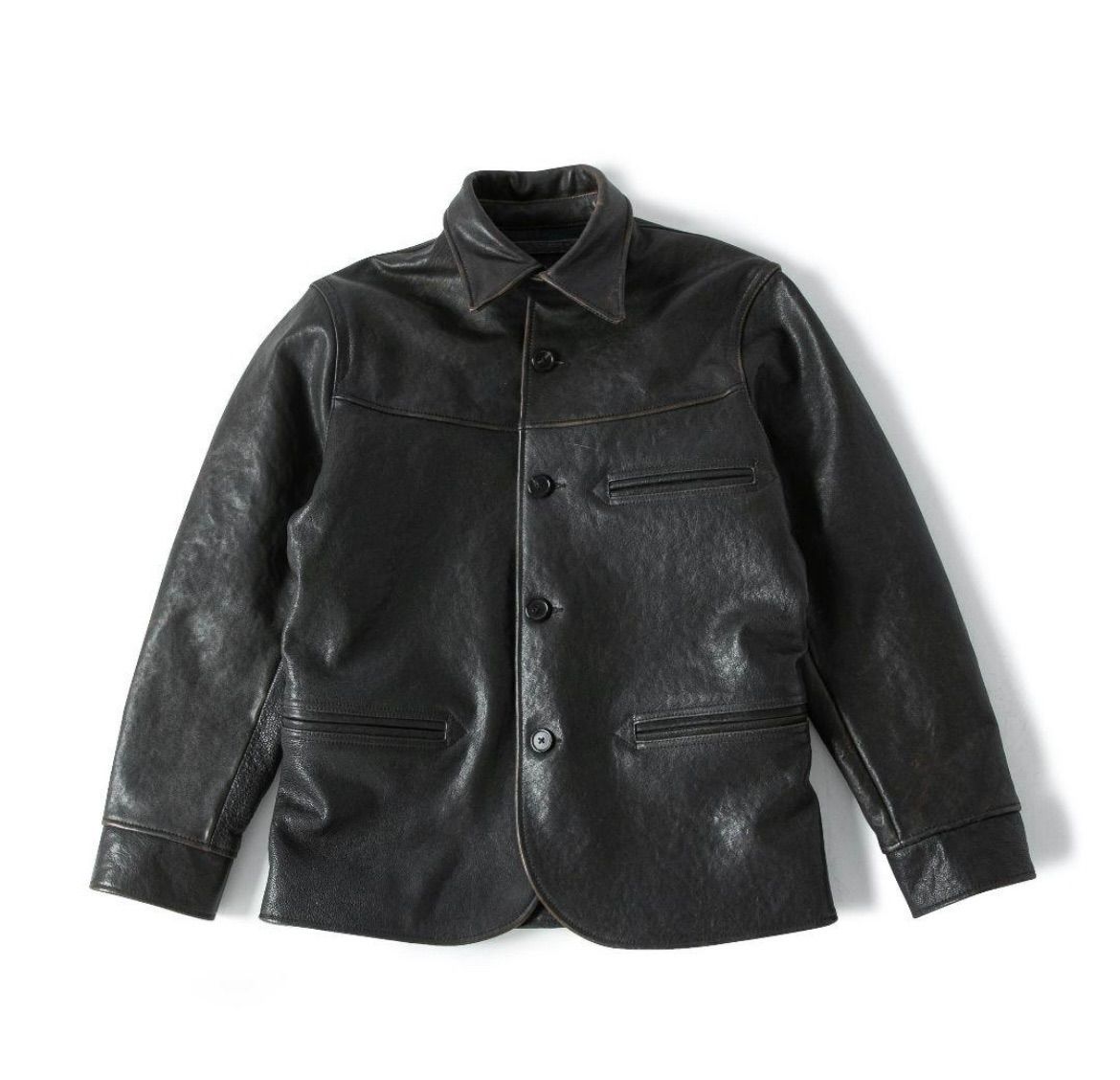 高級！別注品！茶芯ホースハイド レザーカ-コート 馬革 レザー