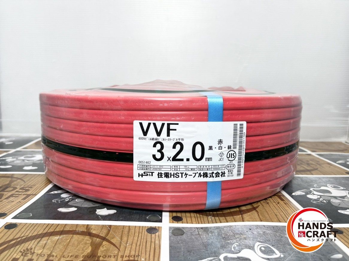 住電 .0 VVF 赤 黒 緑 住電SHTケー 600 Vビニル絶縁シースケーブル 平形