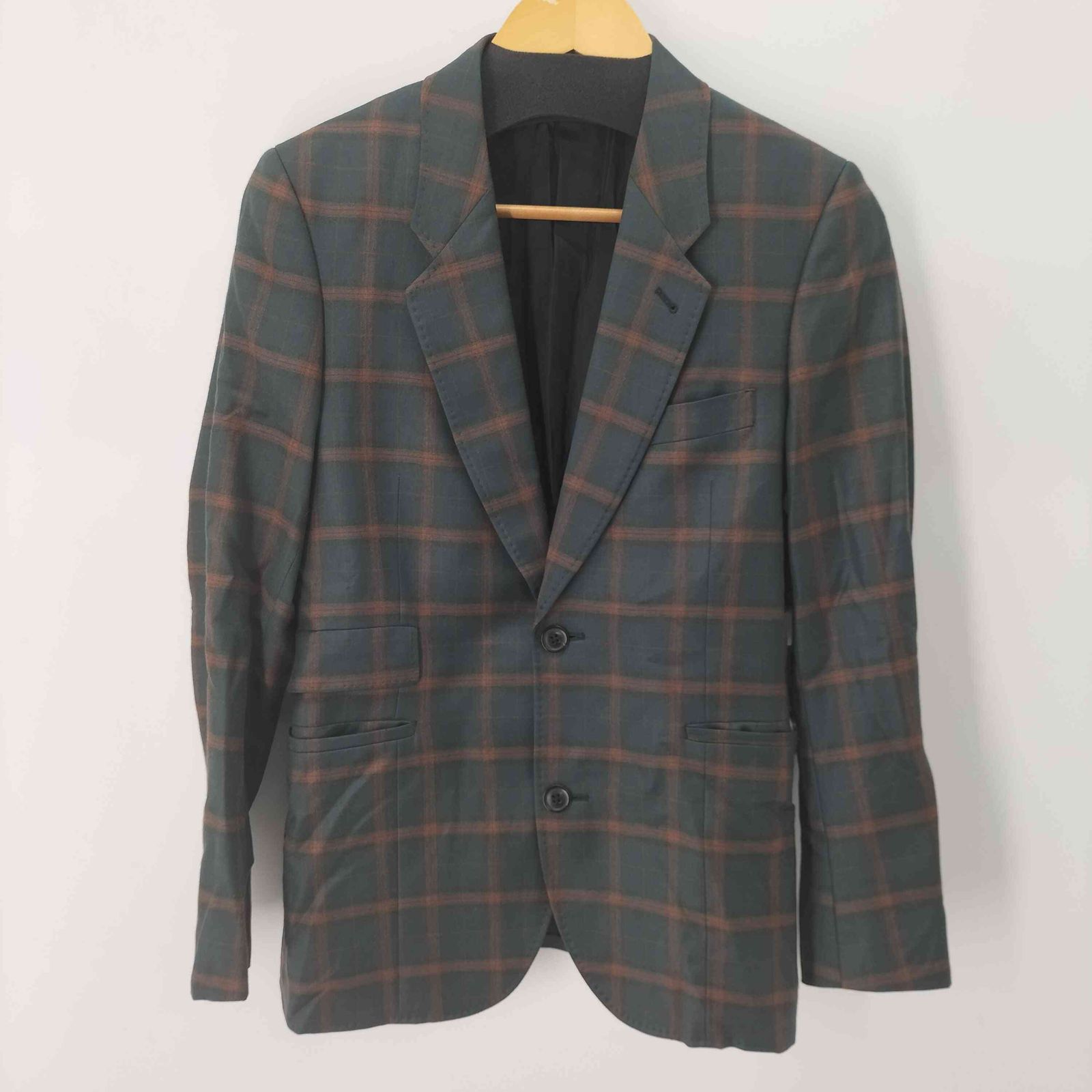 ポールスミス Paul Smith ETHOMAS チェック 裏地フェザー 2 B シングル テーラードジャケット - スリムテーパード スラックス メンズ ジャケット S パンツ M