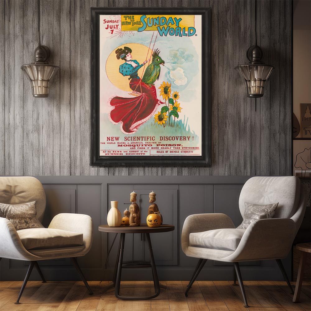 A4サイズ（約21x30cm）】【bn-poster-2500】フレーム付き 超レトロ