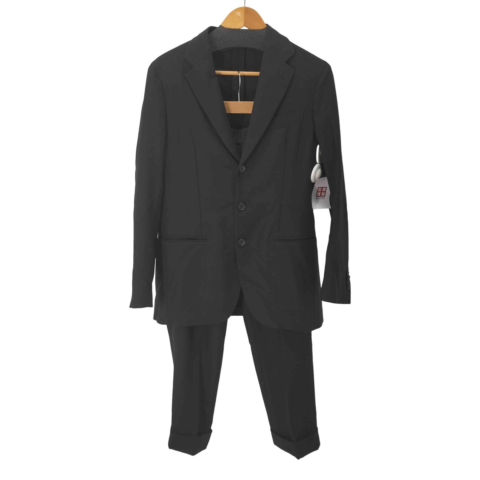 カルーゾ CARUSO J 718 TZ ウール100％ 背抜き シングル 3 B テーラードジャケット - 裾ダブル スリムテーパード スラックス メンズ 上下共に46 9 R