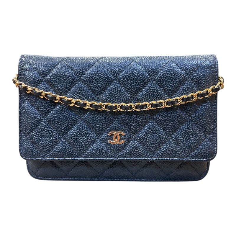 シャネル CHANEL マトラッセチェーンウォレット AP 0250 ブラック GD金具 キャビアスキン レディース ウォレットチェーン