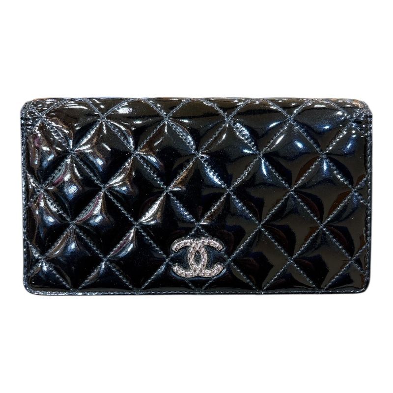 CHANEL シャネル マトラッセ フラップ 長財布 シルバー金具 ブラック シャネル CHANEL マトラッセロングフラップウォレット ブラック