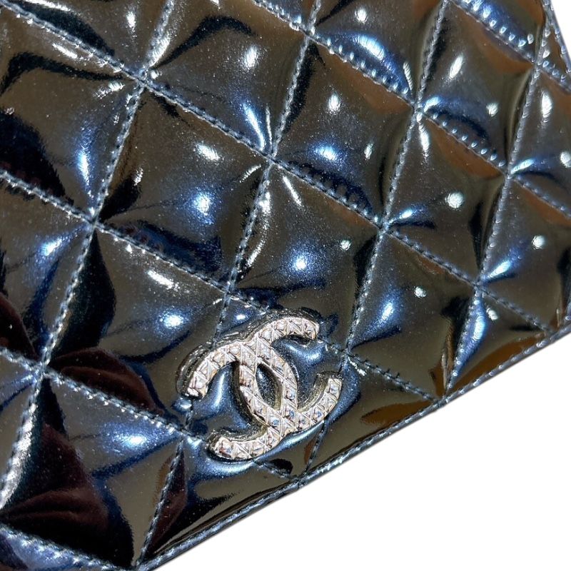 シャネル CHANEL マトラッセロングフラップウォレット ブラック