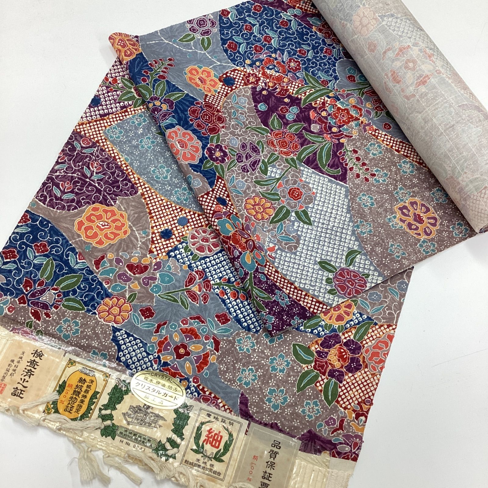 新品未使用 着物反物 結城紬 染め 正絹R85 - メルカリ