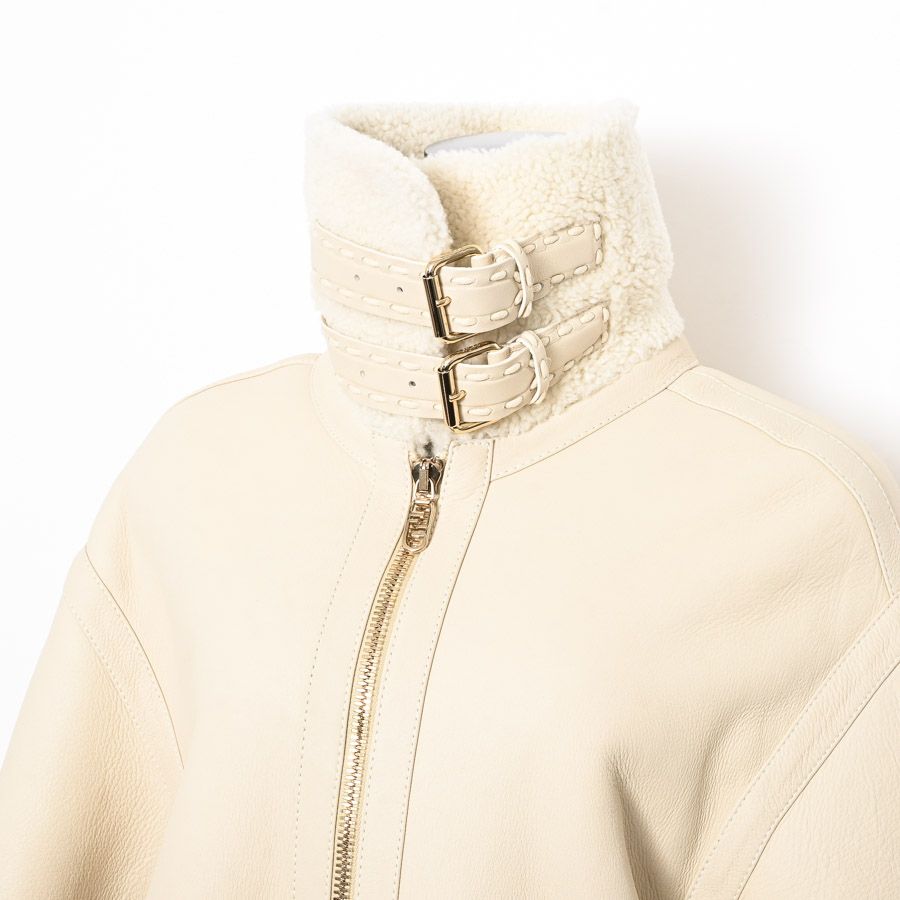 FENDI フェンディ ジャケット ムートンホワイトシアリングジャケット