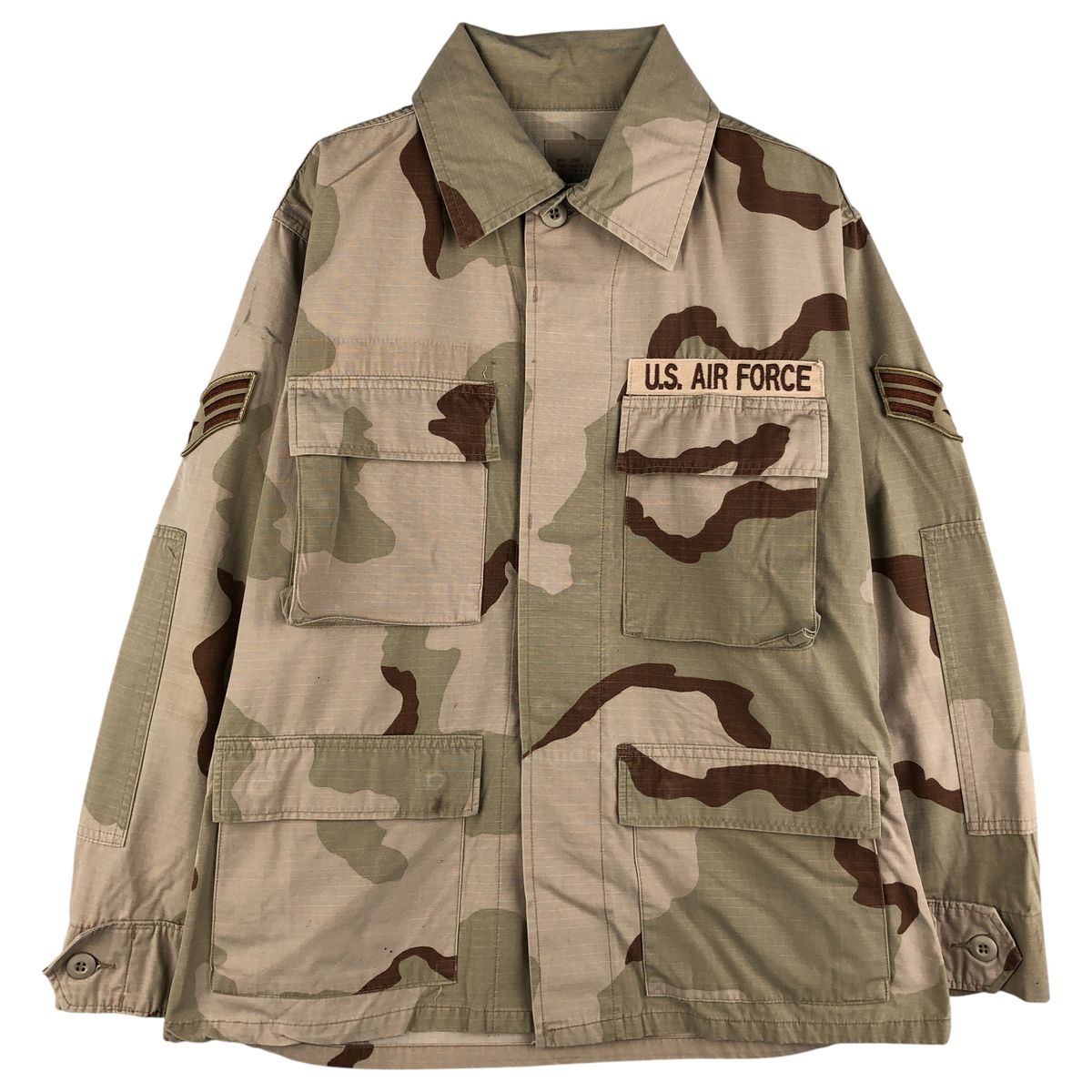 古着 90年代 米軍実品 USAF 迷彩柄 3C デザートカモ リップストップ ミリタリージャケット USA製 SMALL-SHORT メンズS相当/eaa603849