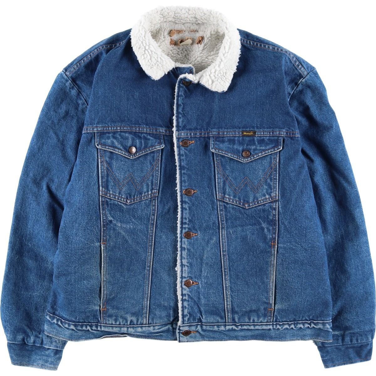 古着 ラングラー Wrangler Harley Davidson ハーレーダビッドソン バックロゴ デニムボアジャケット メンズL相当 eaa 600046