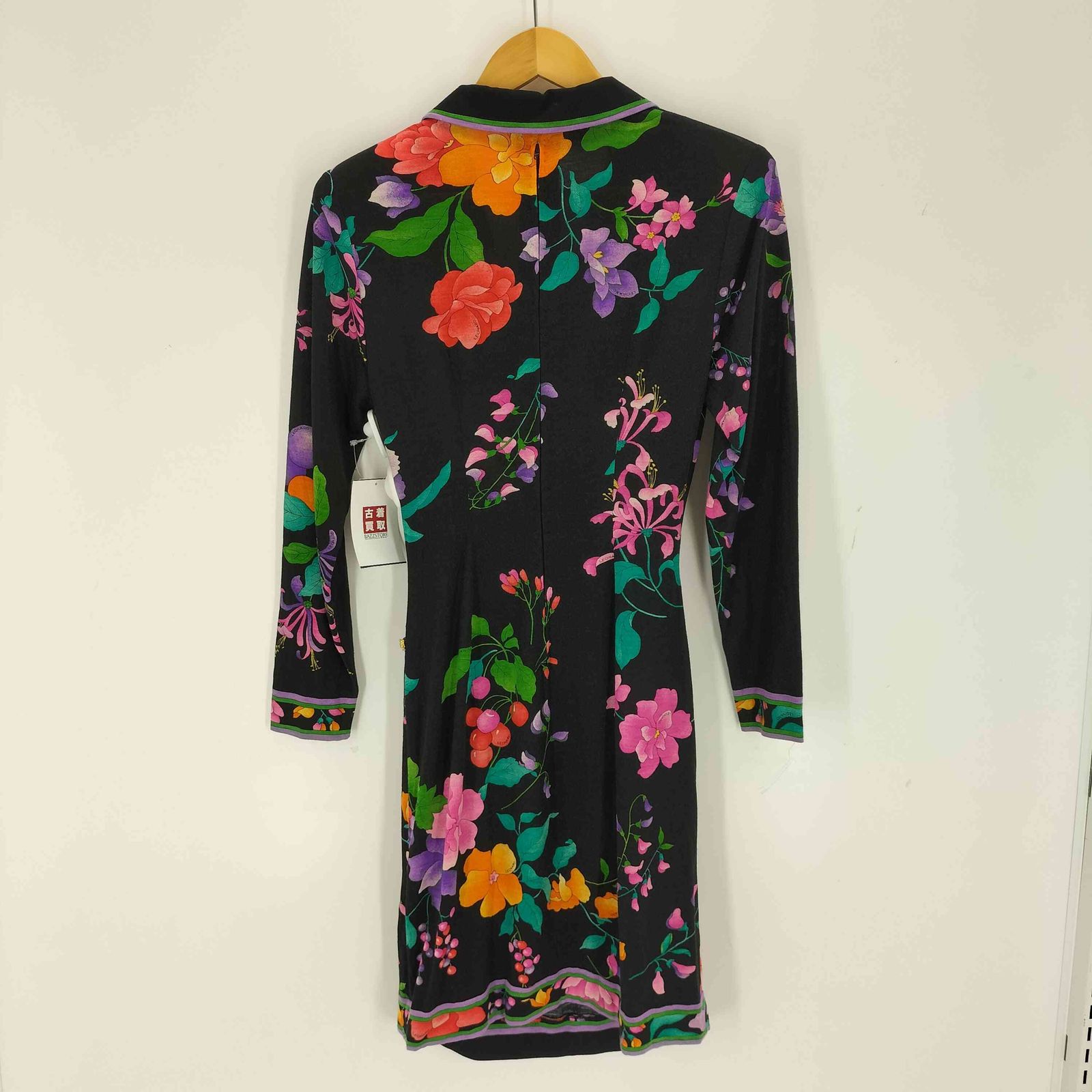 レオナール LEONARD ウールシルク フラワープリント フロントクロス