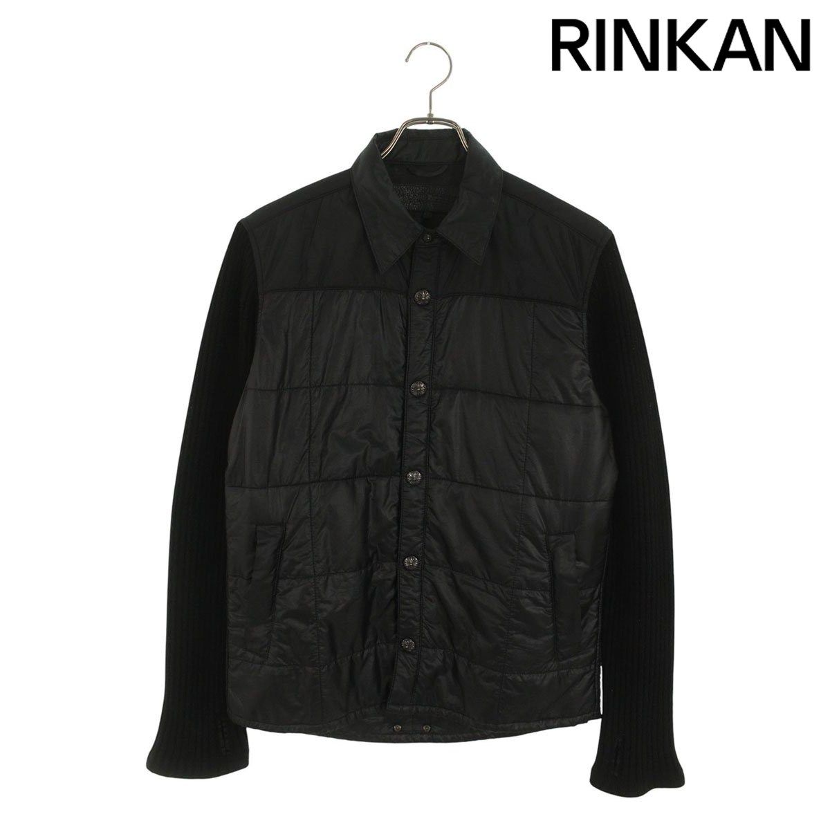 クロムハーツ 袖カシミアニットナイロンダウン長袖シャツ メンズ M