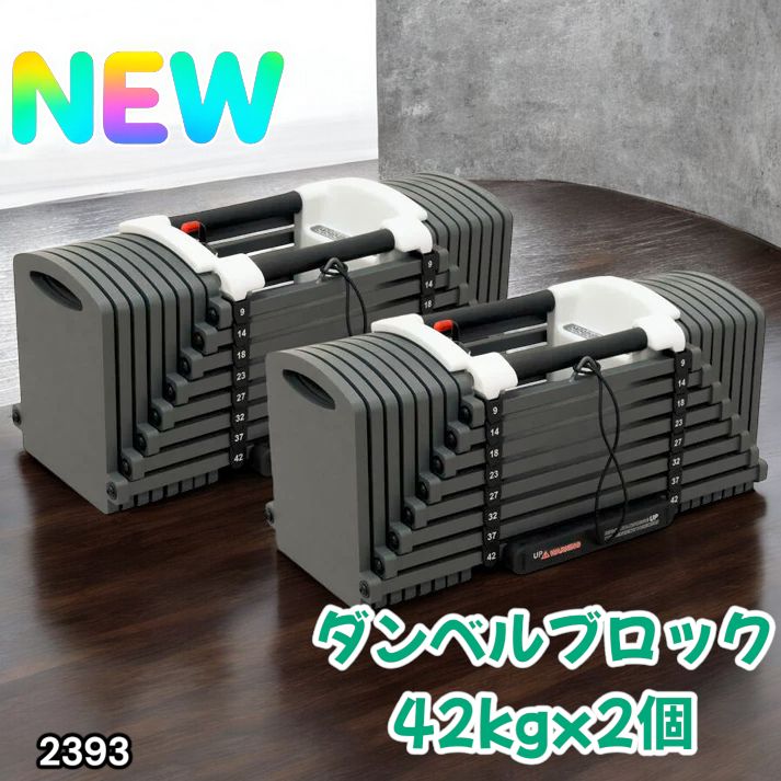 #2393 ダンベルブロック42kgx2 2393 可変式 ブロック ダンベル 42kg 2個セット 簡単 重量 調整 可能