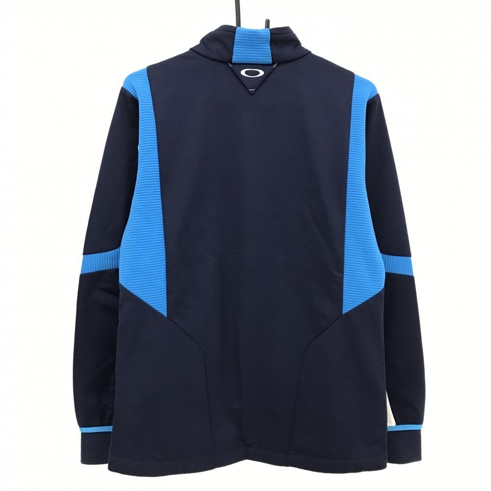 オークリー ジャケット ネイビー×ブルー スカル刺しゅう 凸凹生地