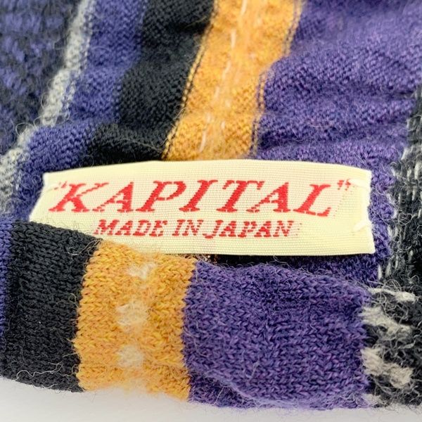 KAPITAL キャピタル マフラー ストール 縮絨ウール 桜 月 和柄 刺繍
