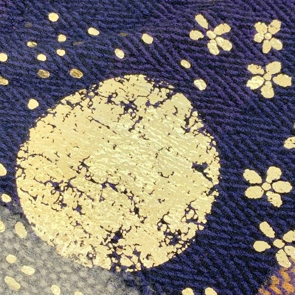 KAPITAL キャピタル マフラー ストール 縮絨ウール 桜 月 和柄 刺繍