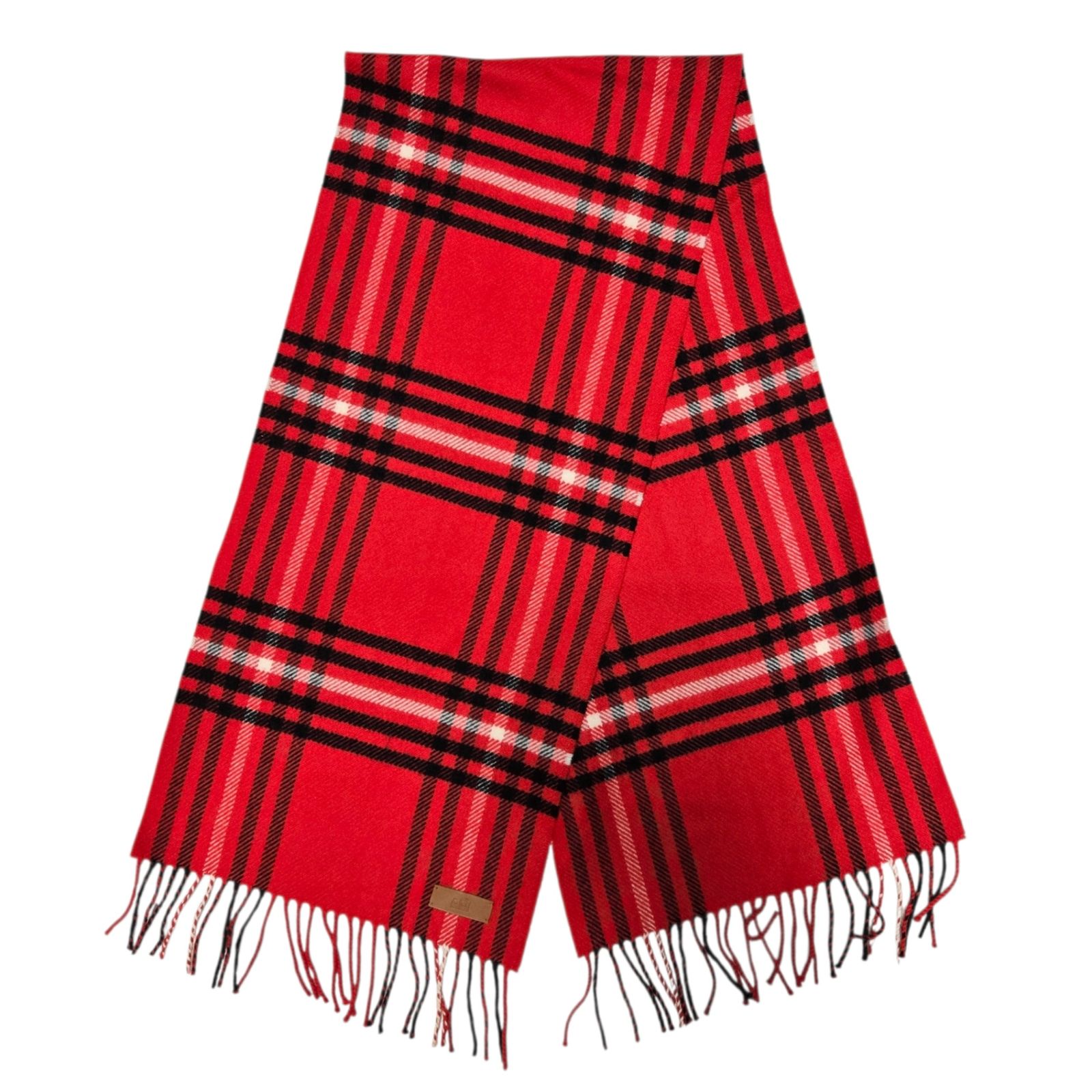 ◇Hermès エルメス マフラー カシミア タグ付き チェック レッド ◇Hermès エルメス マフラー カシミア タグ付き チェック レッド