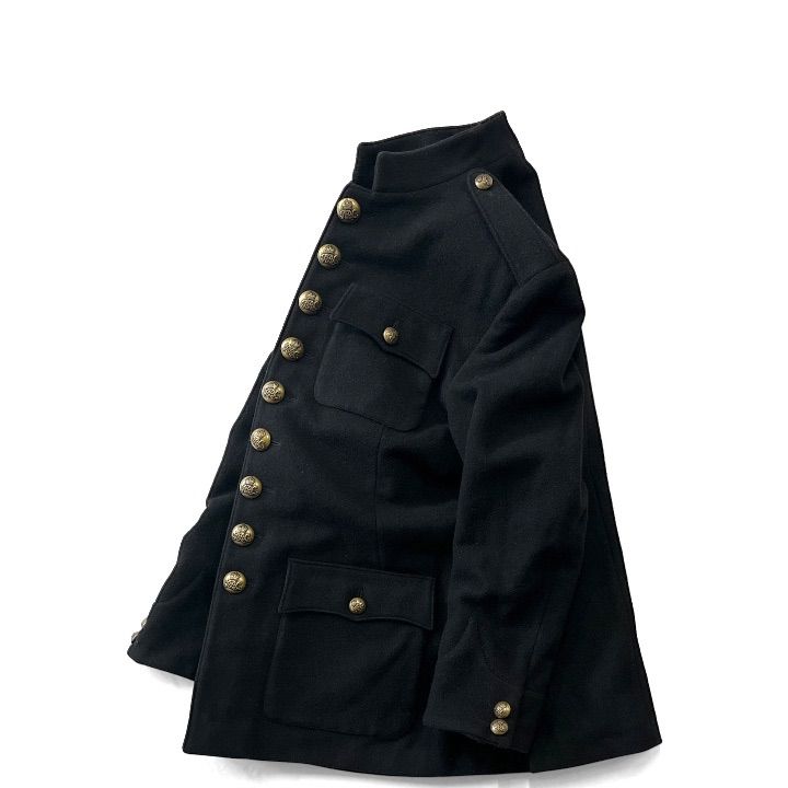 キッズ Polo by Ralph Lauren ポロバイラルフローレン ナポレオンコート ウール エポーレット 無地 9 B 170 黒 ブラック M 117