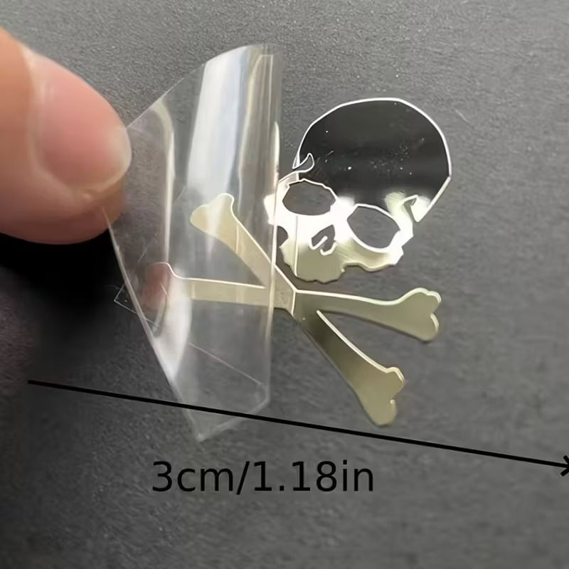 5枚セット ステッカー がいこつ シール 車用 3D プラスチック 光沢
