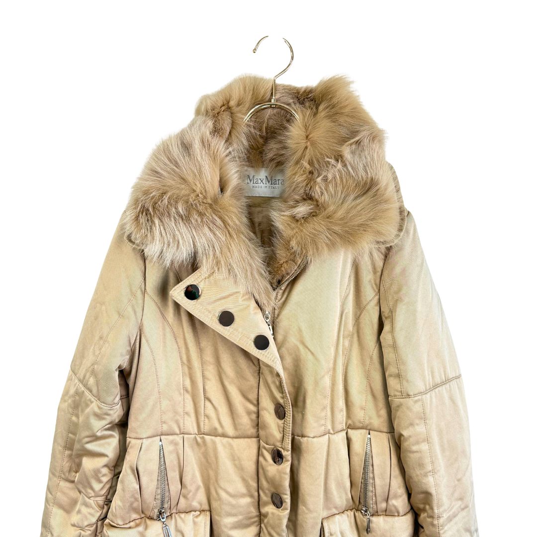 MaxMara マックスマーラ ファー付きダウンコート - メルカリ