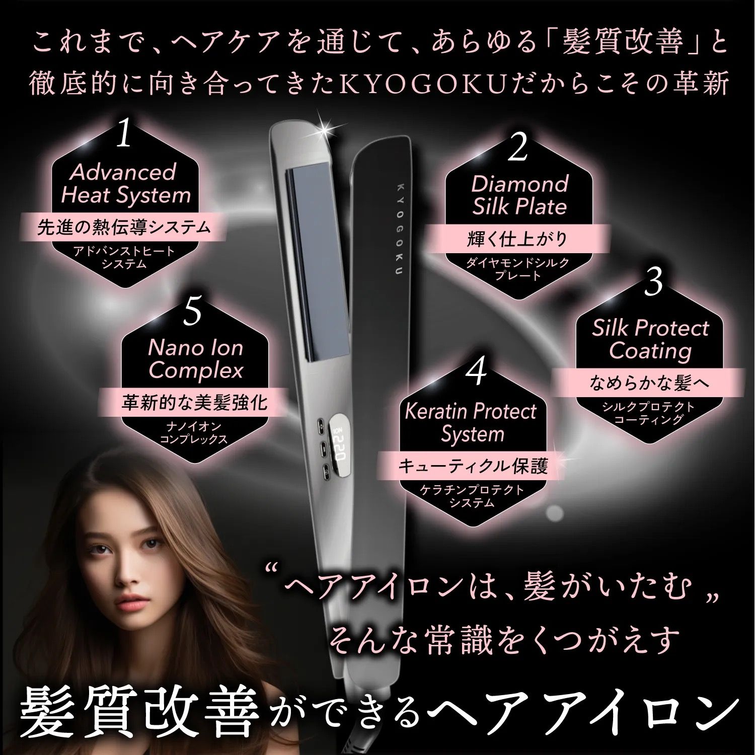 ナノシルク ケラチン ストレートアイロンダイヤモンドシルクプレート ナノシルク ケラチン ストレートアイロンダイヤモンドシルクプレート