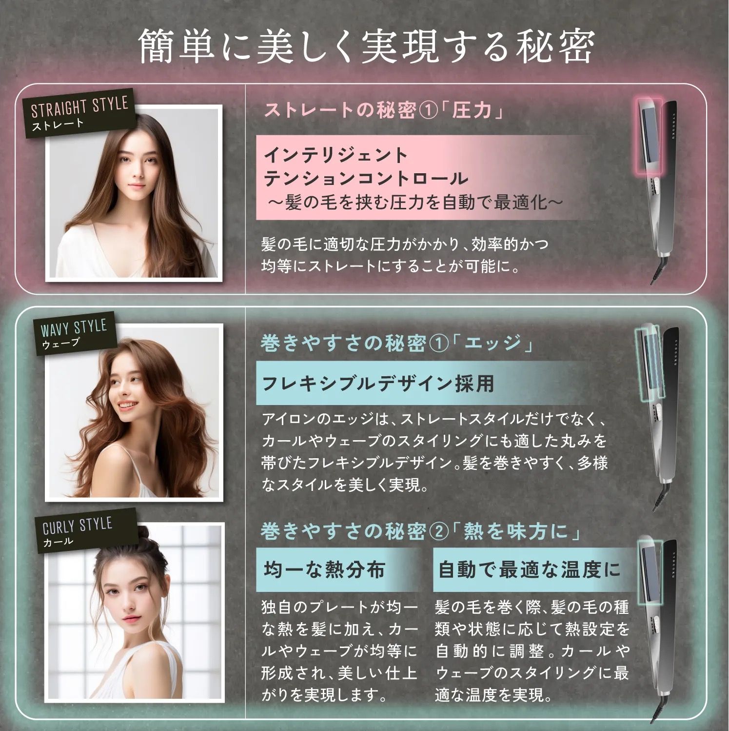  KYOGOKU ナノシルク ケラチン ストレートアイロン ダイヤモンドシルクプレート 9段階温度 海外対応 保湿 静電気防止 ヘアケア ストレート アイロン 06 2way 3wayヘアアイロン ヘアアイロン