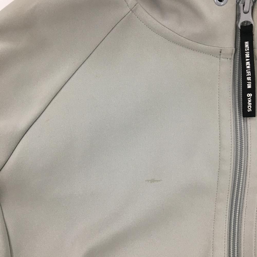 ハチヤーズ ジップパーカー グレー×白 フードロゴ ブルゾン レディース