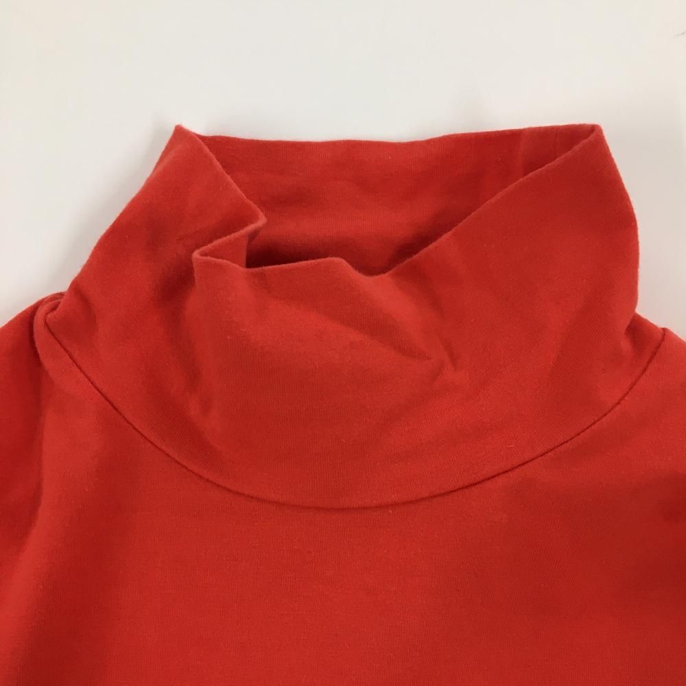 パーリーゲイツ 長袖ハイネックシャツ レッドオレンジ ストレッチ ロゴ